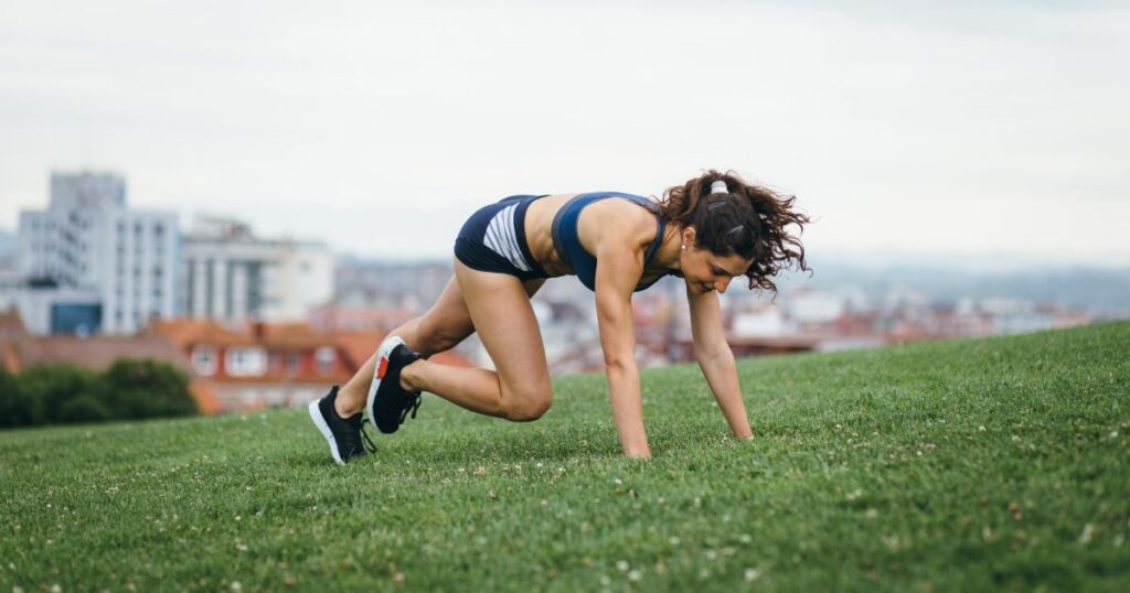 woman doing high intensity workout