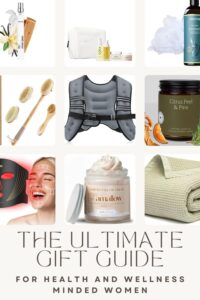 a collage of gifts for health and wellness minded women